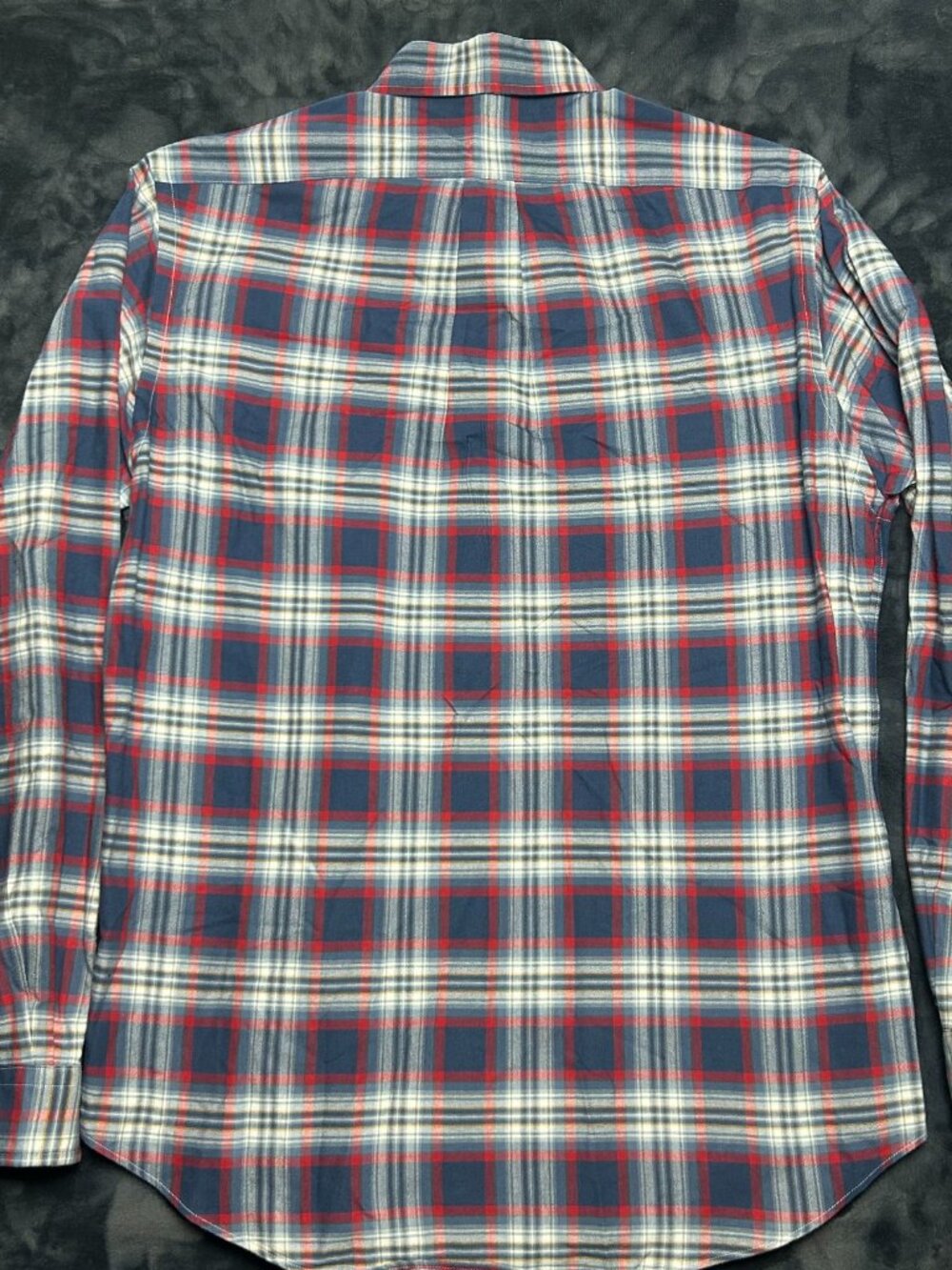 Ralph Lauren Classic Fit Shirt M Navy Red White Plaid Long Sleeve Cotton Button - Picture 6 of 6
